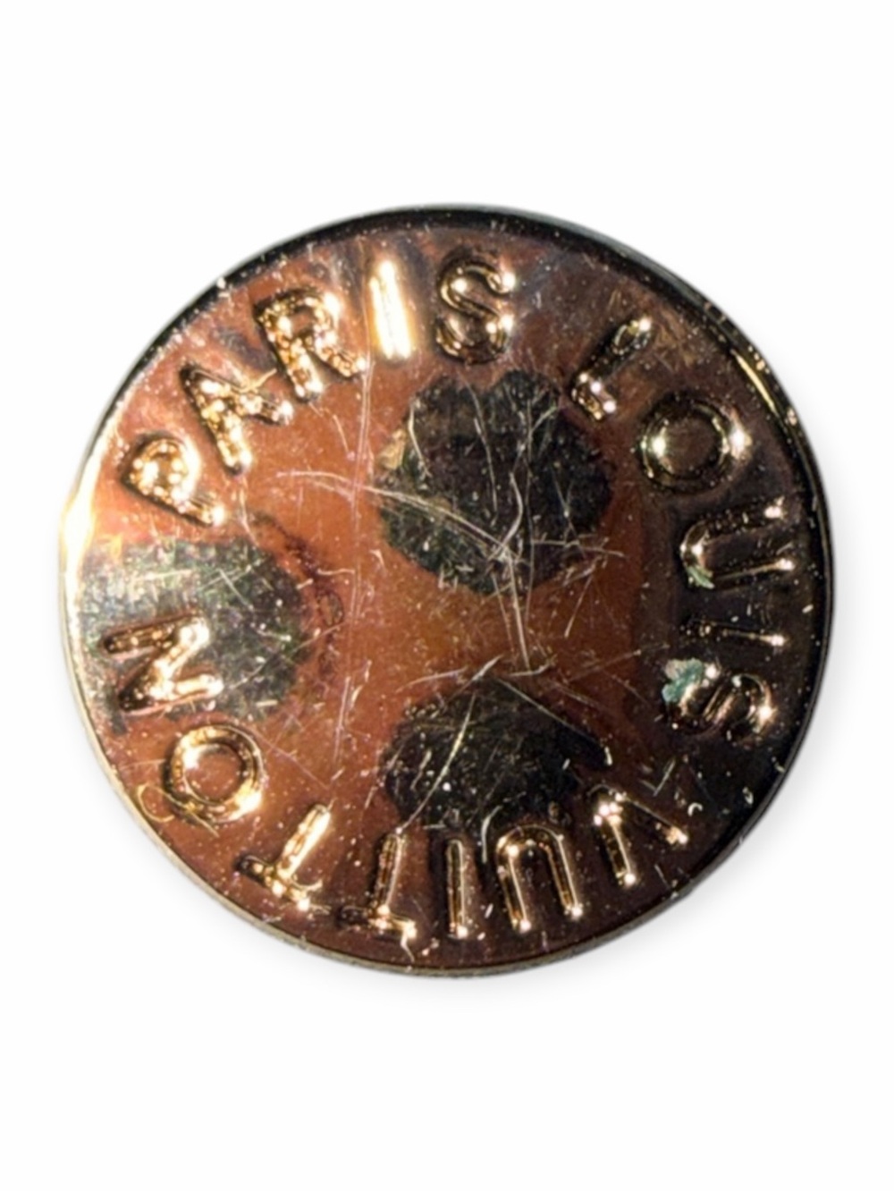 Authentic LV Engraved Shank Blazer Button Gold-tone 0.65" 16mm